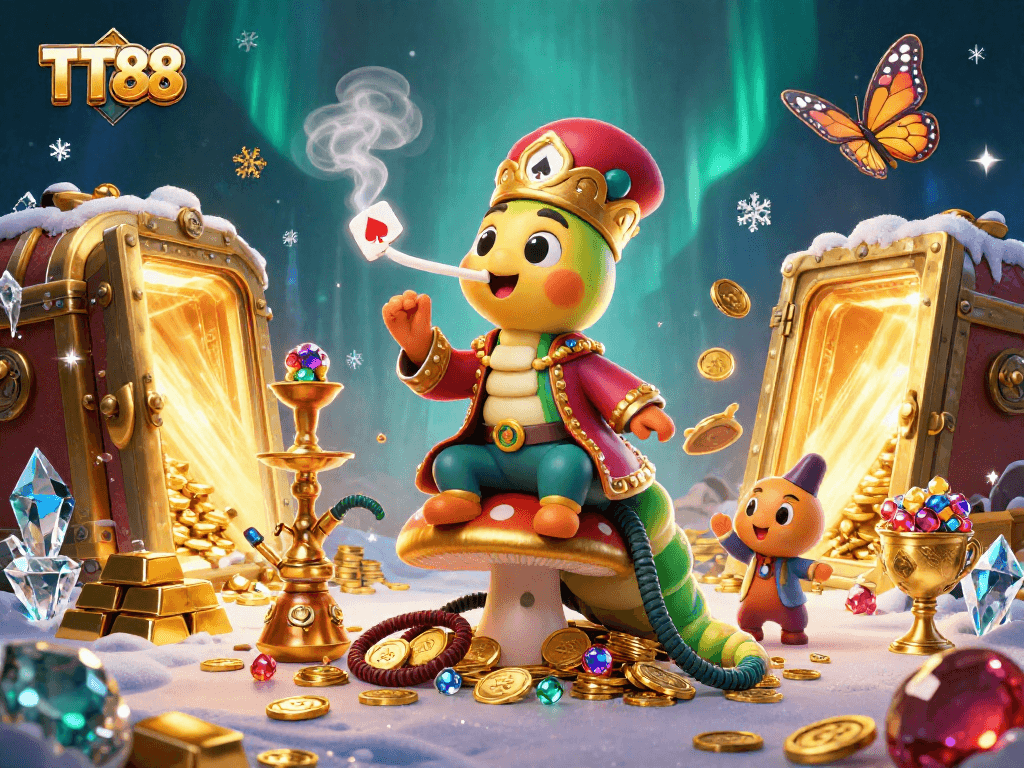 Experience thrilling online gaming with TT88's vibrant and rich casino illustration.