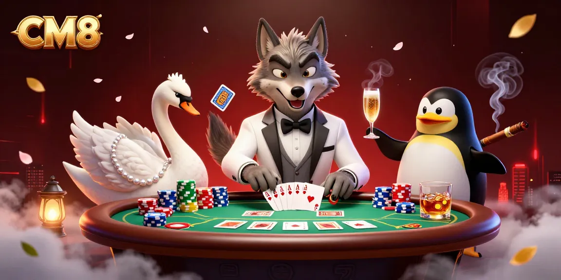 Engage with CM8's thrilling gambling scene featuring charismatic characters and dynamic gaming elements.