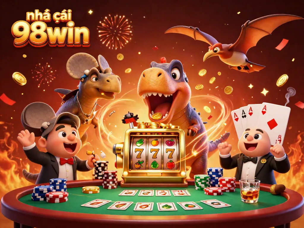 Experience the action with Nhà cái 98win as a pachycephalosaurus wins a jackpot at the casino!