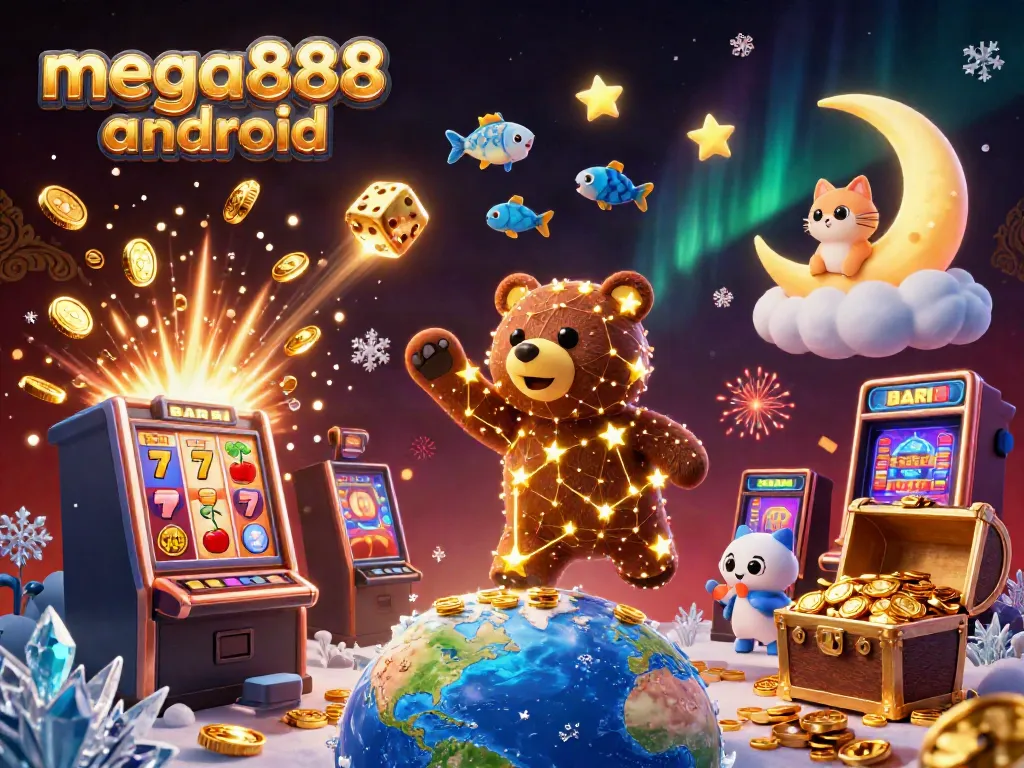Engage with mega888 android in this vibrant casino-themed scene with exhilarating game elements.