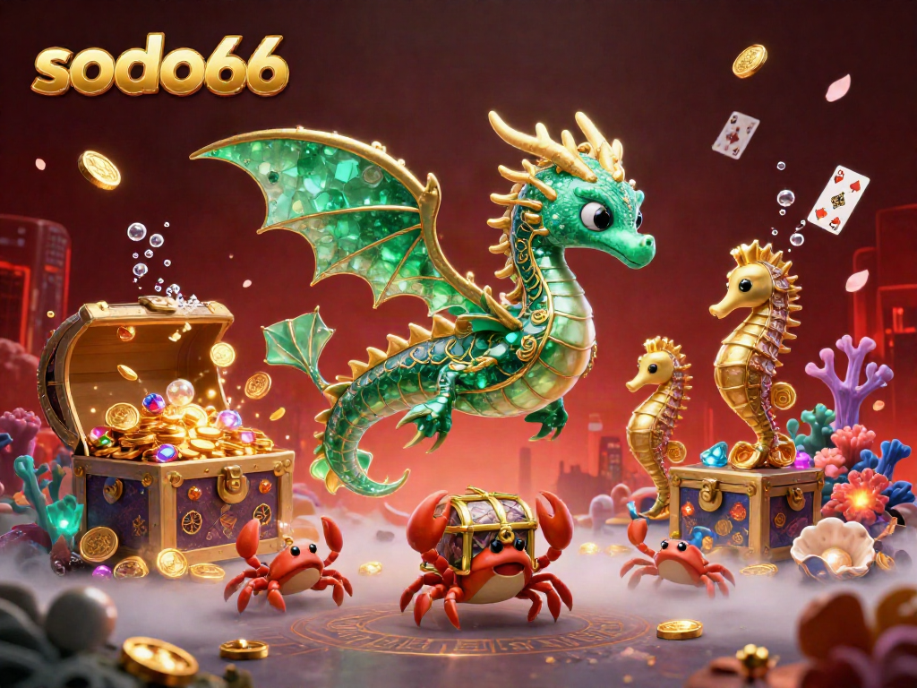 Experience the enchanting sodo66 world of underwater gaming with a vibrant sea dragon illustration.