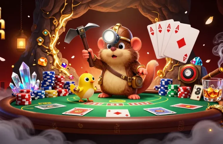 Engage in thrilling gameplay with tải sun win, a vibrant 3D illustration of a treasure hunter on a poker adventure.