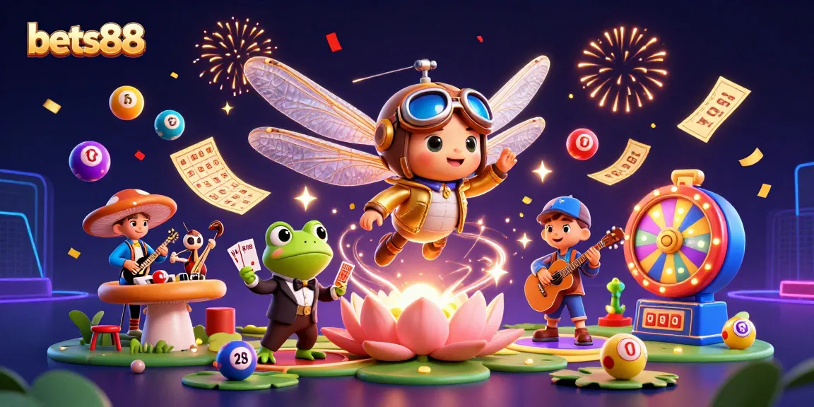 Experience the thrill of bets88 with dynamic casino action featuring a frog croupier and lively characters.