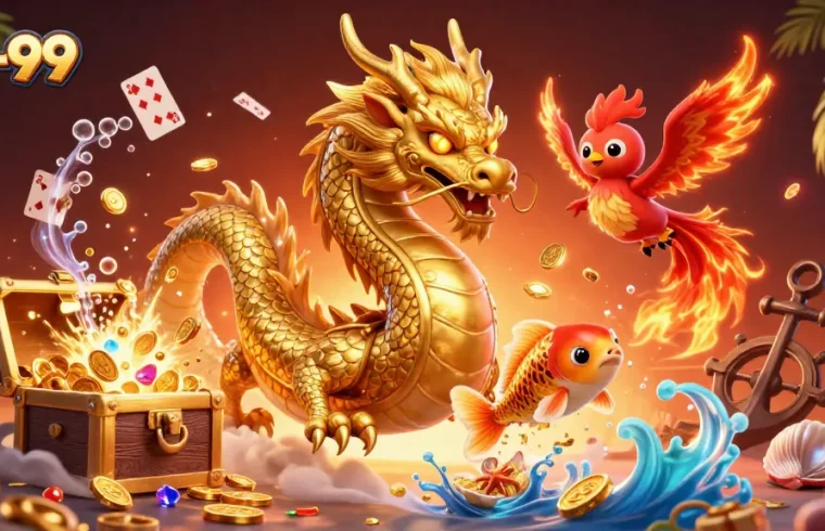 Experience thrilling gameplay at go-99 with our striking 3D illustration of vibrant casino elements.