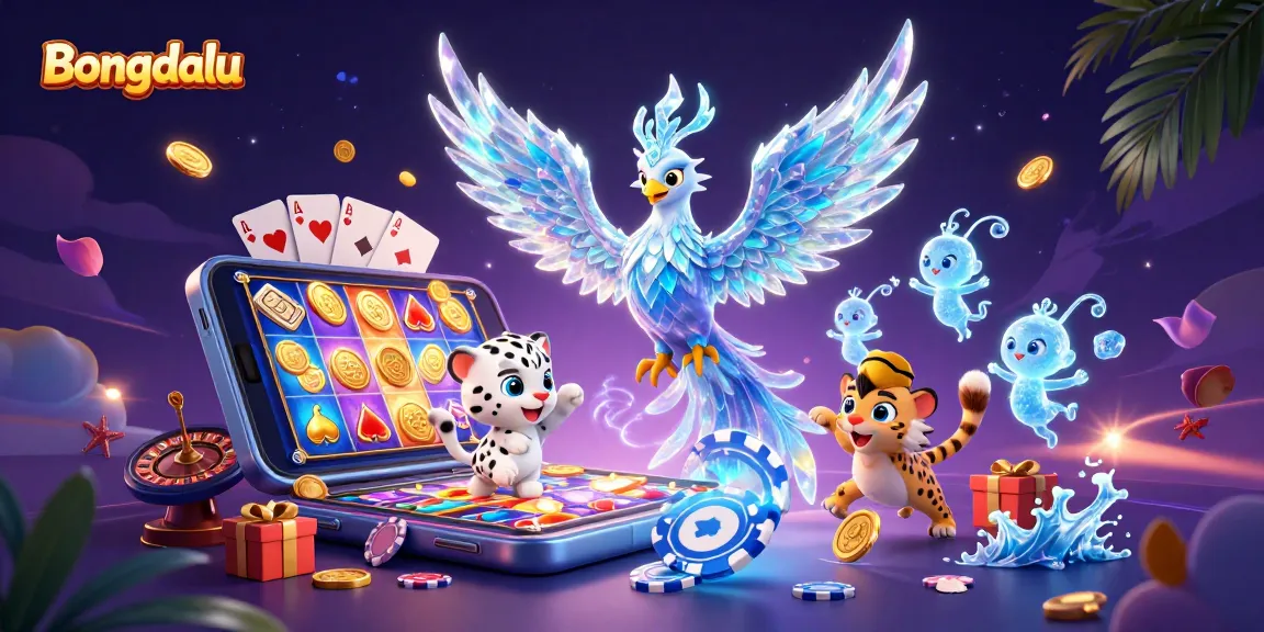 Bongdalu showcases a mythical phoenix and playful leopard in a vibrant casino scene.