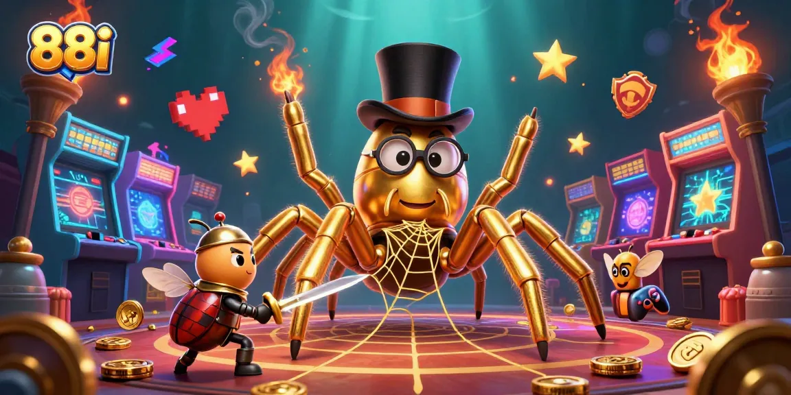 Engage with casino thrills at 88i, where a golden tarantula weaves magic in gaming.